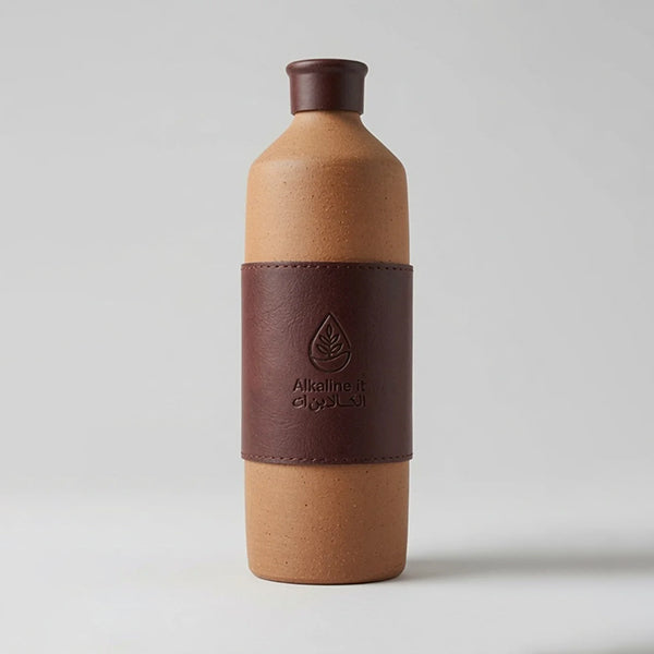 ALKA Bottle 850 ML - Maroon design - فخاره ألكا 850 مل - تصميم عنابي