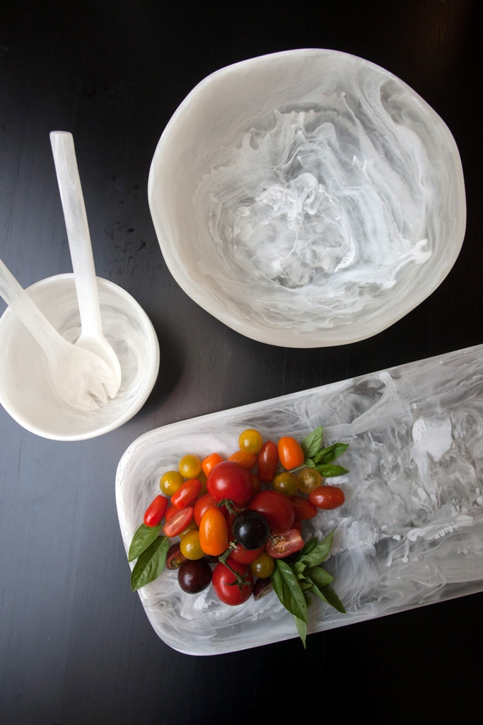 CLASSICAL RECTANGULAR PLATTER 54 x 25 x 3.5 CM WHITE -طبق تقديم مستطيلي 54x25x3.5سم, لون أبيض