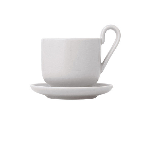 RO Set of 2 Espresso Cups w/ Saucers, Nimbus Cloud Color - مجموعة 2 فناجين اسبريسو مع صحونها, لون أبيض