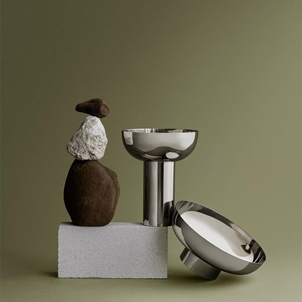 MIYABI Metallic Vase, Stainless Steel Color - مزهرية ميتاليك MIYABI، لون الستانلس ستيل
