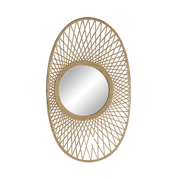 CA LO Bamboo Mirror 81.5x48cm - 2 مرآة بإطار من الخيزران 81.5x48سم