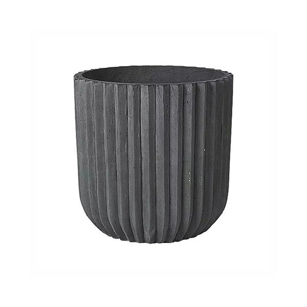 FLOWERPOT CYLINDER FIBER 50 x 50 CM FIBERCLAY CHARCOAL - مزهرية اسطوانية Ø50xh50سم, لون رمادي غامق
