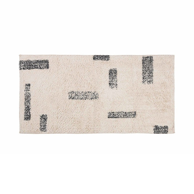 RUG√äAMIRA COTTON√ä70 x 140 CM BEIGE AND BLACK - سجادة AMIRA مستطيلة قطنية , 70x 140 سم