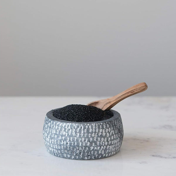 Granite Bowl w/Acacia Spoon 10x4.5cm - طبق جرانيت مع معلقة خشبية 10x4.5سم