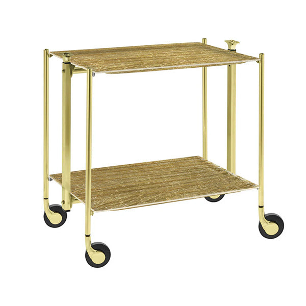 Acrylic trolley Cart w/2 Tray Gold - عربة تقديم قابلة للطي , ذهبي