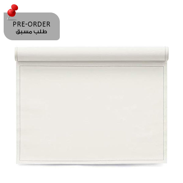 Cream Placemat 48x32 Cotton 100%,Rolls 12 - رول مفارش أطباق قطنية، 48 × 32 سم، كريمي