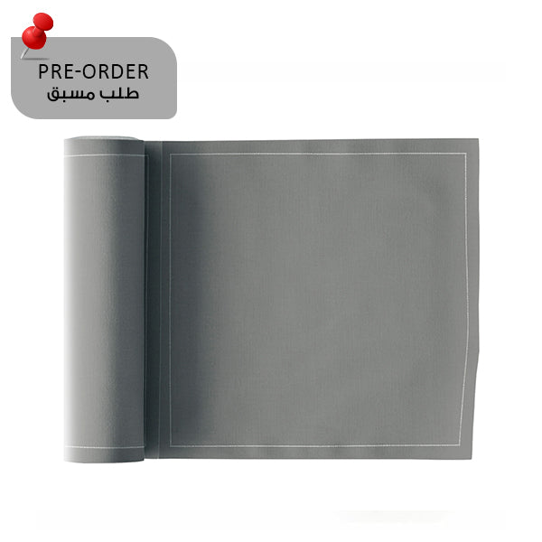 Grey Napkin 20x20,4 Cotton 100%,Rolls 25 - مناديل سفرة قطنية 20×20.4 رمادي– 25 قطعة