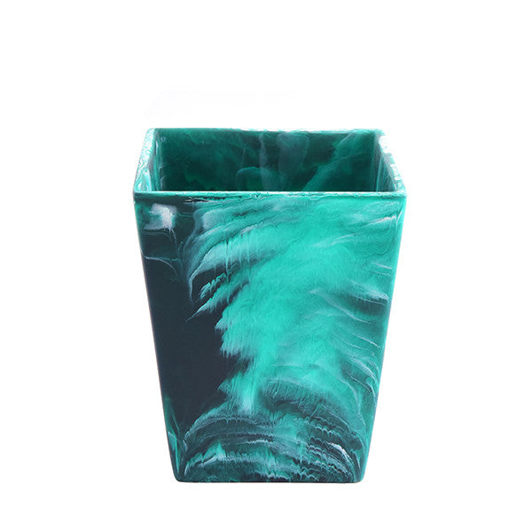 RECTANGULAR WASTE BASKET 10 x 10 x 12 CM EMERALD - سلة قمامة مصنوعة من الريزن 25x25x30سم, لون زمردي