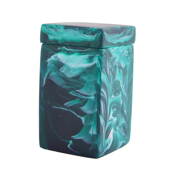 SMALL SQUARE LIDDED BOX 3 x 3 x 5 CM EMERALD - صندوق مربع بغطاء 7x7x12سم, لون زمردي