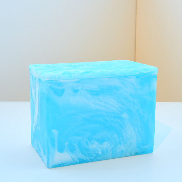 LARGE RECTANGULAR LIDDED BOX 8 x 5 x 4 CM AQUA - صندوق مستطيل بغطاء 20x12x10سم, لون أزرق