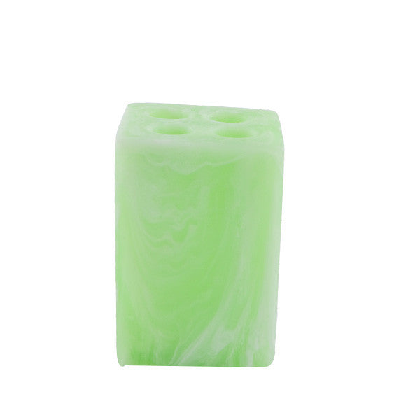TOOTHBRUSH HOLDER 3X3X4cm MINT SWIRL - حامل فرش الأسنان 7.6x7.6x10سم, لون أخضر