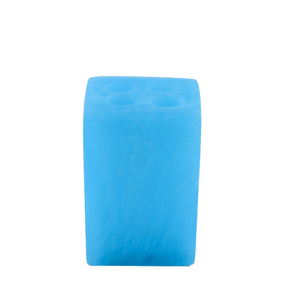 TOOTHBRUSH HOLDER 3X3X4cm AQUA SWIRL - حامل فرش الأسنان 7.6x7.6x10سم, لون أزرق