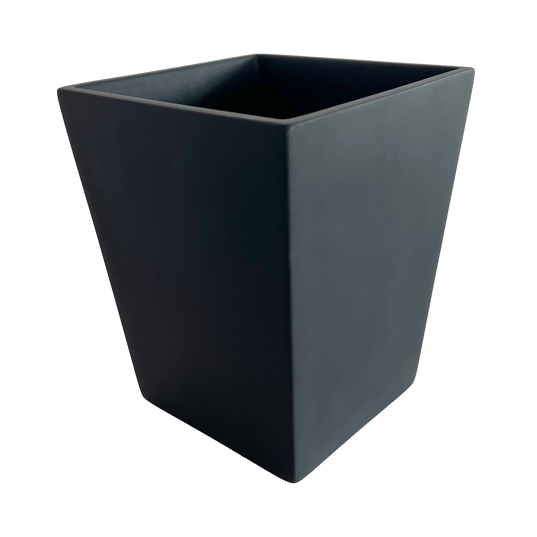 Rectangular Resin Waste Basket 25x25x30cm,Solid Black Color - سلة قمامة مصنوعة من الريزن 25x25x30سم, لون أسود ساده