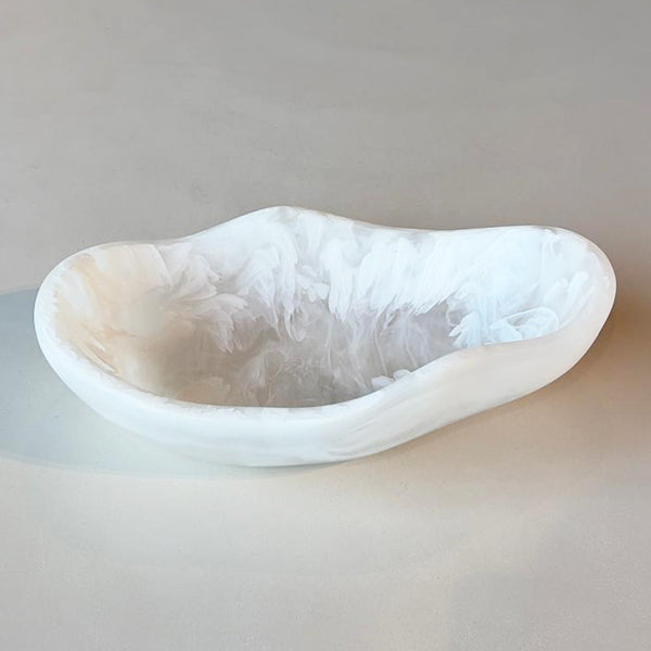 White , Round Scallop Bowl - وعاء سكالوب دائري , أبيض
