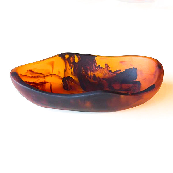 ROUND SCALLOP BOWL 14X9X4 CM TORTOISE - وعاء سكالوب دائري , بني