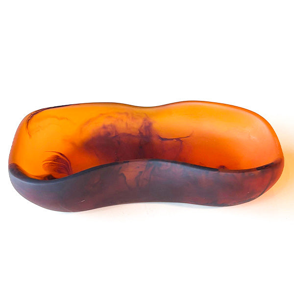 TRECTANGLE SCALLOP BOWL16X7X4 CM TORTOISE - وعاء سكالوب مستطيل , بني