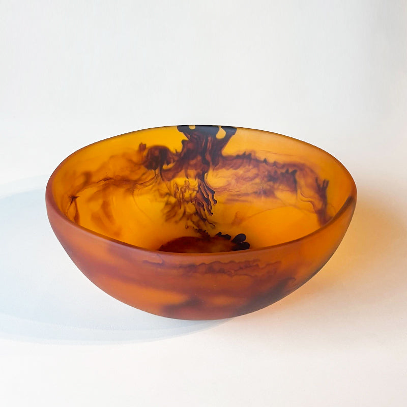 WAVE BOWL MEDIUM 29.5X11cm Tortoise- وعاء مموج متوسط , لون بني