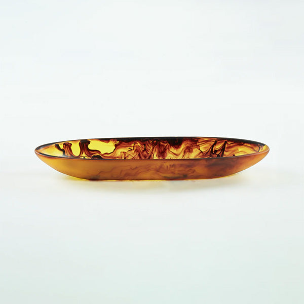 BOAT BOWL LARGE 55.5x 19.5x10 CM TURTOISE - وعاء قارب كبير55.5 × 19.5 × 10 سم بني