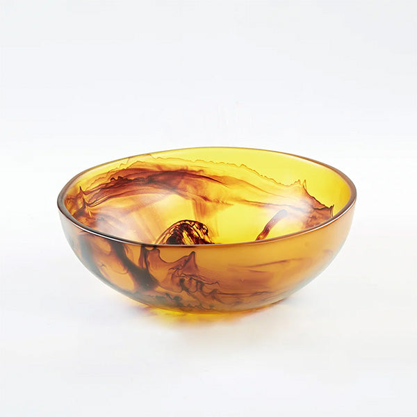Large Wave Bowl , Tortoise - وعاء مموج كبير , بني