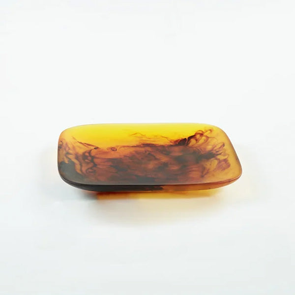Medium Square Tray, Turtoise - طبق تقديم مربع متوسط, بني