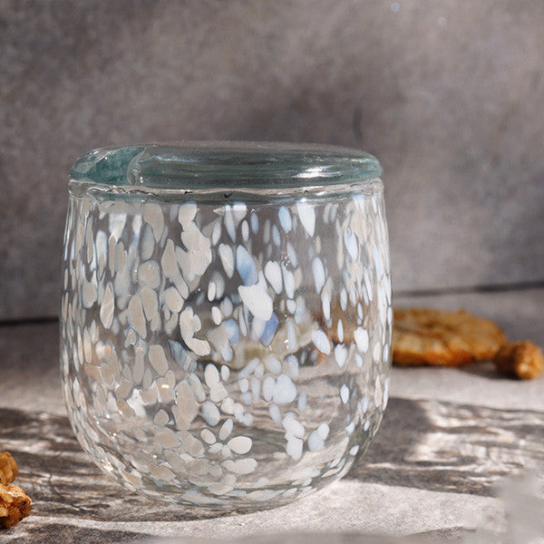 4 PC WHITE DOTTED SUGAR BOWL W LID SET -وعاء سكر منقط أبيض 4 قطعة