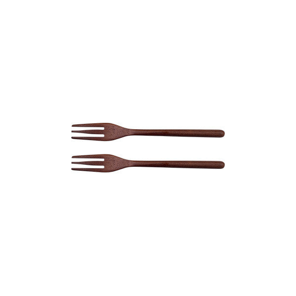 Set of 2 forks 15x1.8x1.2cm, Brown Color - مجموعة 2 شوكة 15x1.8x1.2 سم لون بني
