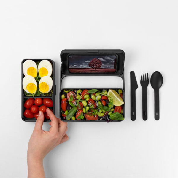 BAULETTO Lunchbox M model , Carbon Black Color - صندوق طعام BAULETTO ، موديل M ، لون أسود