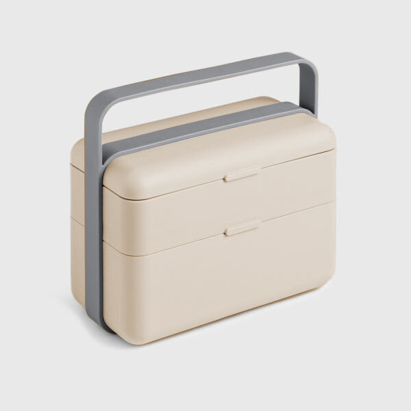 LUNCHBOX BAULETTO M MOKA GREY - صندوق طعام BAULETTO ، موديل M ، لون رمادي وبيج