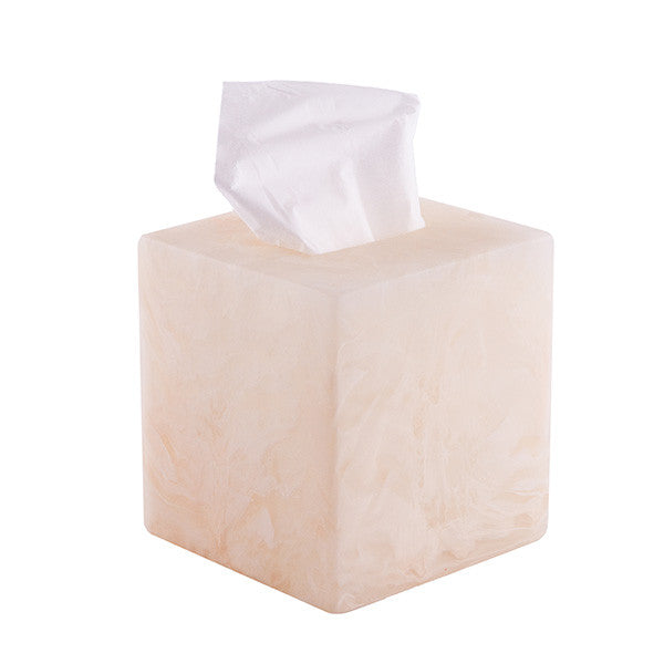 SMALL SQUARE TISSUE BOX OFF WHITE - علبة مناديل ورقية مربعة 15x15سم, لون أوف وايت