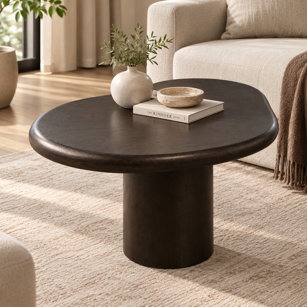 Jonah organic Low side table, Black Color - Jonah طاولة قهوة عضوية , لون أسود