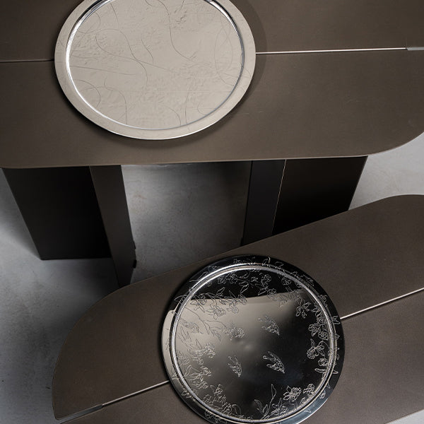Forest Round Tray With Acrylic Insert -صينية دائريه مع قاعده اكريلك للحمايه