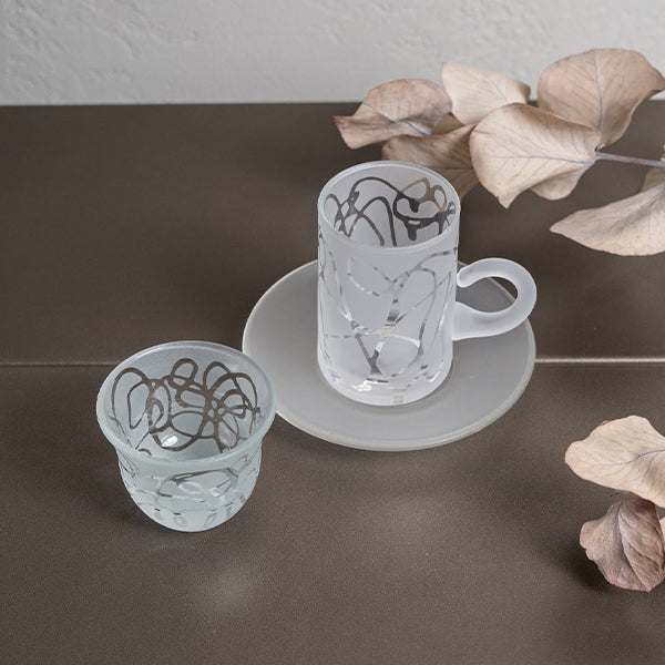 Abstract Istekana & Gahwa Set - طقم استكانات شاي وقهوة نقش Abstract