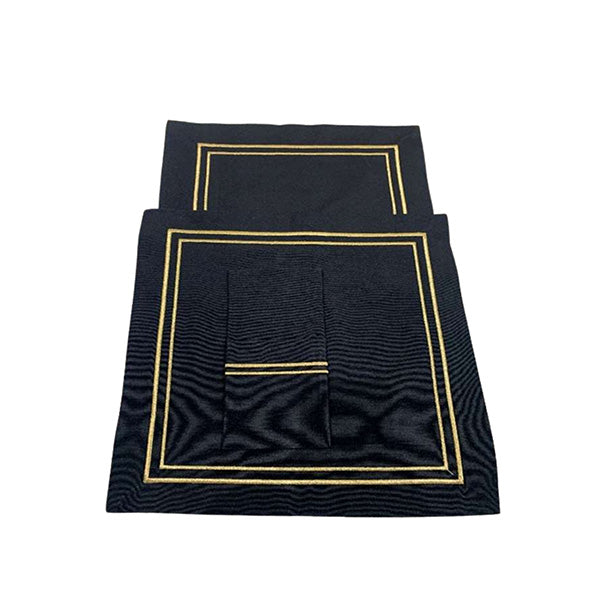 Black/Gold Line Placemats – Set of 3 - طقم مفارش طاولة أسود/ذهبي مخطط – 3 قطع