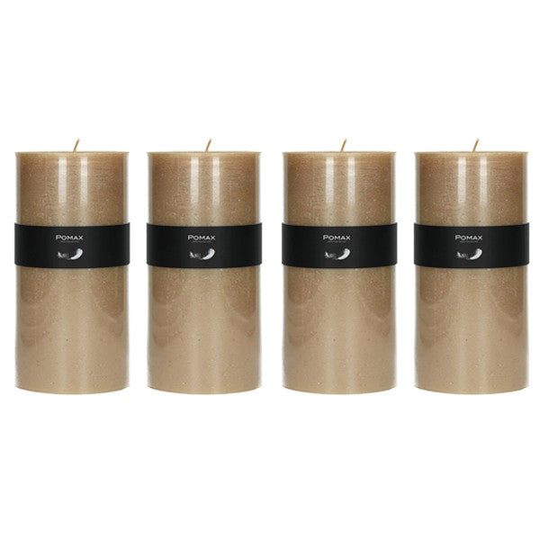 Set of 4 Gold Candles 20cm - 4 شمعة ذهبية 20سم