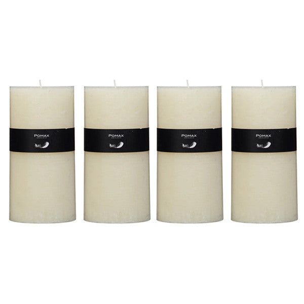 Set of 4 Ivory Candle 20cm - 4 شمعة 20سم, لون العاج