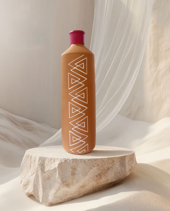 ALKA Bottle 850 ML - White design - فخاره ألكا 850 مل - تصميم أبيض