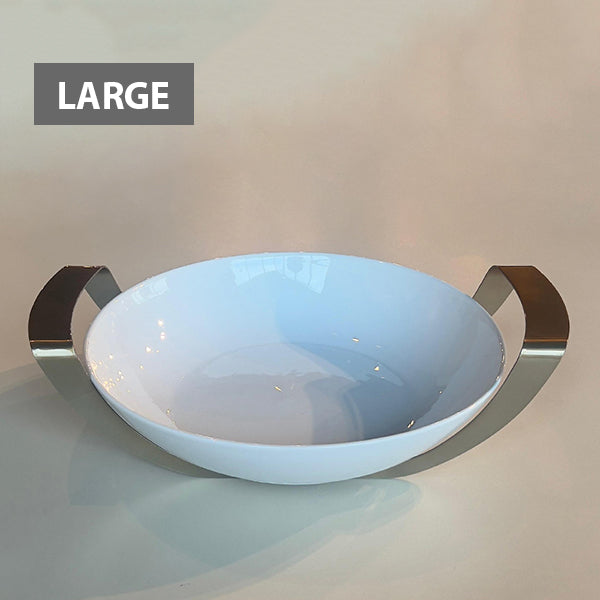 Matt Gold Round Dish with holder large - طبق دائري مع حامل ذهبي/كبير