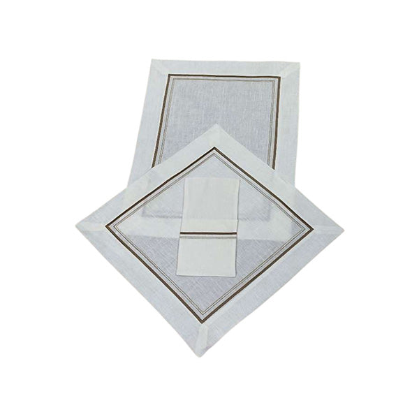 Luca Bronze/Champagne Placemats – Set of 3 -طقم مفارش طاولة لوكا برونزي – 3 قطع