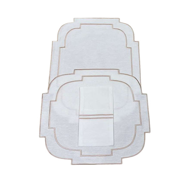 Piadro Rose Gold/Off-White Placemats – Set of 3 - طقم مفارش طاولة بياودرو روز جولد/أوف وايت – 3 قطع