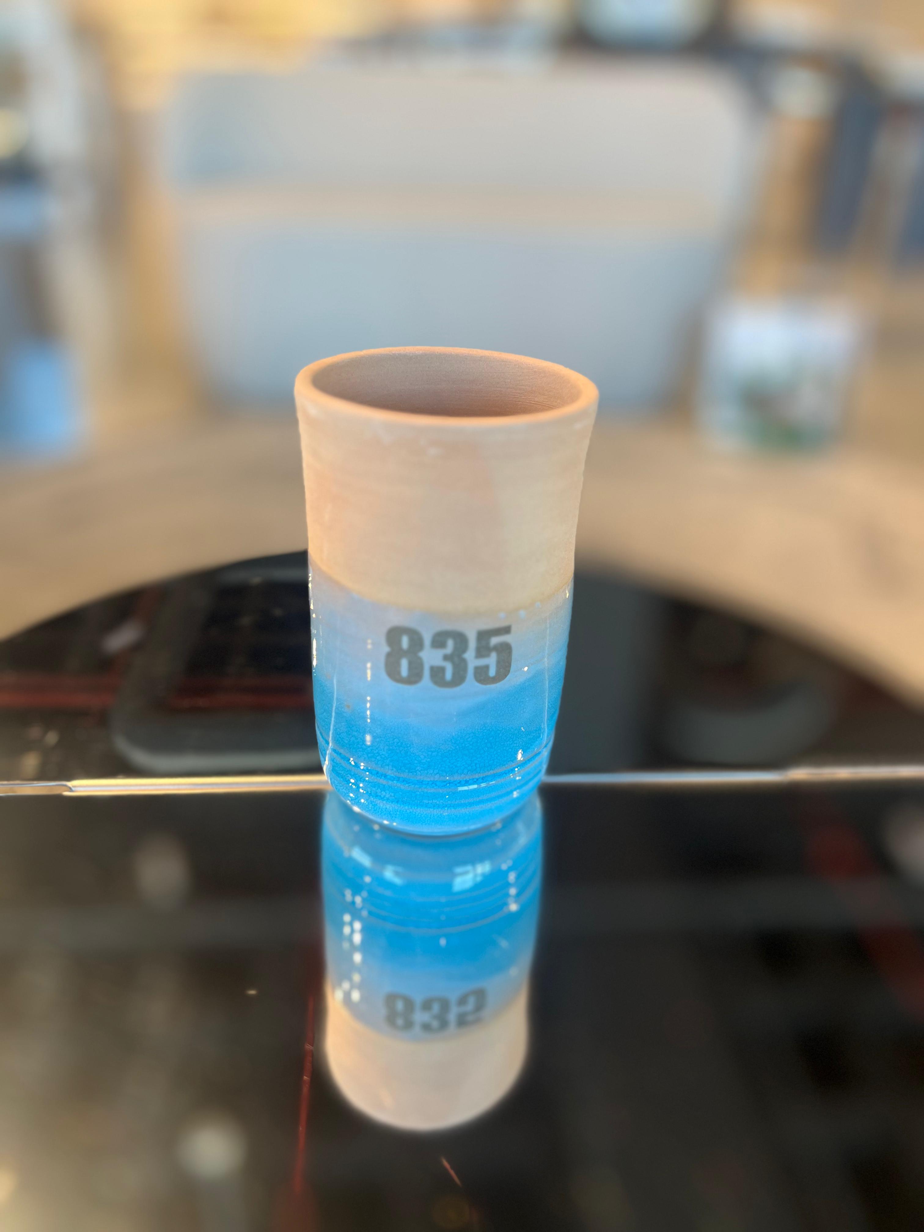 MEN TEEN WATER DRINKING POT , Blue - كوب من الفخار - أزرق