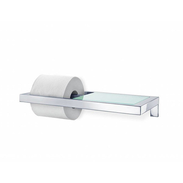 MENOTO Toilet roll holder with tray, Silver Color - MENOTO حامل ورق التواليت مع صينية , لون فضي