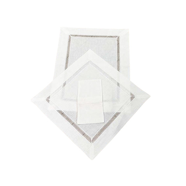 Luin Plain White/Off-White Placemats – Set of 3 -طقم مفارش طاولة لوين أوف وايت – 3 قطع