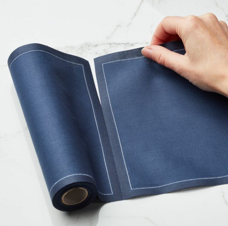 Petrol blue Placemat 48x32 100% Cotton,Rolls 12 - رول مفارش أطباق قطنية، 48 × 32 سم، كحلي