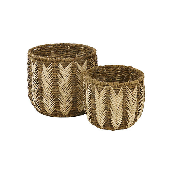 UBUD Round Baskets Set , 2pcs - مجموعة سلال مستديرة من الروطان , 2حبة