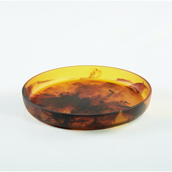 ROUND PLATTER LARGE TURTOISE 19.6X19.6X1.9 CM - طبق دائري كبير بني 19.6×19.6×1.9 سم