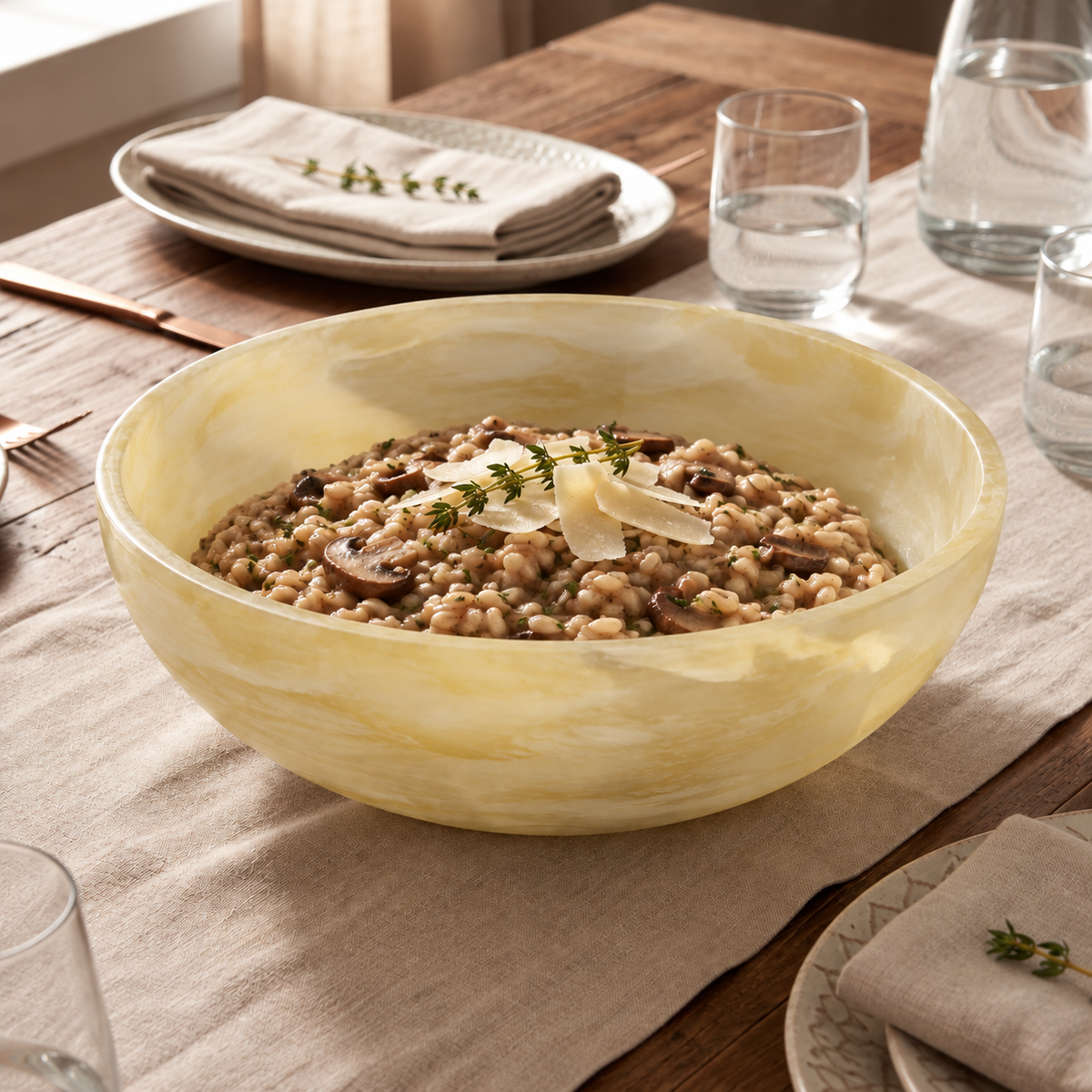 Medium Wave Bowl ,Yellow - وعاء مموج وسط , أصفر