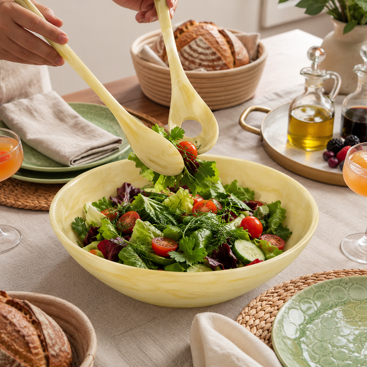 Medium Resin Everyday Bowl, Yellow - وعاء ريزن وسط, أصفر