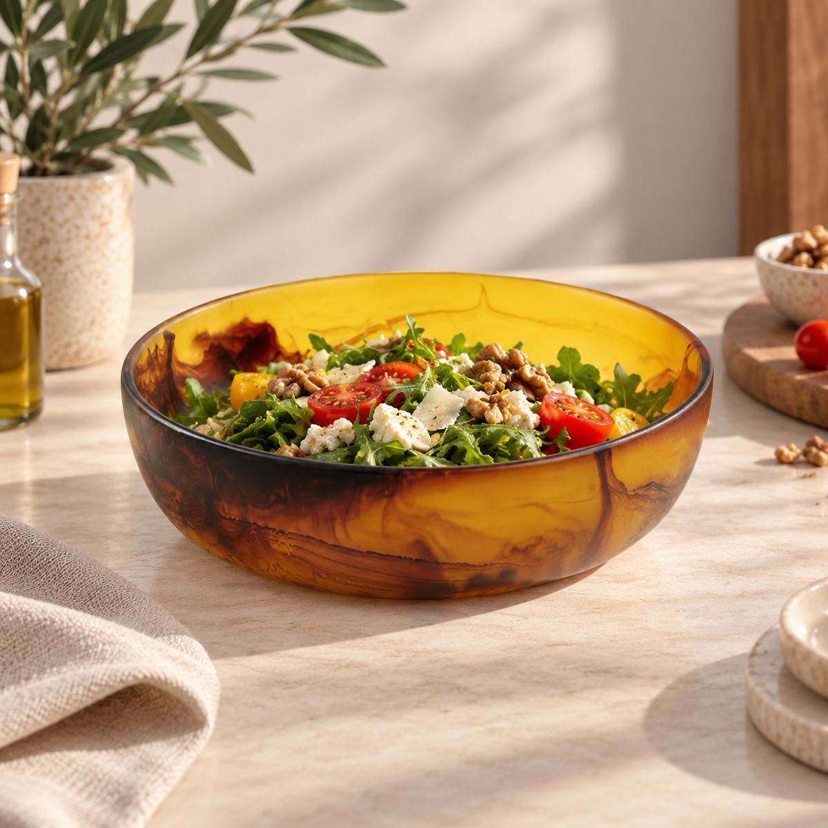 Medium Round Bowl ,Turtoise - وعاء دائري متوسط - بني