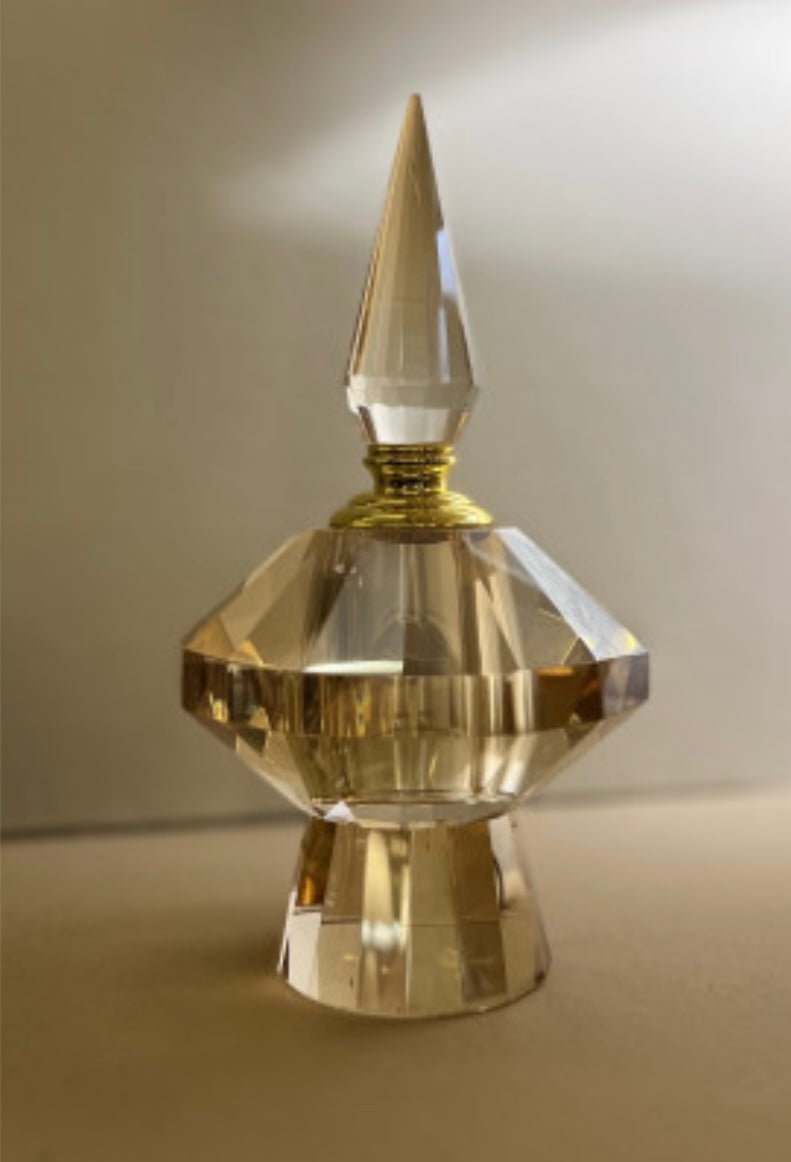 CRYSTAL HONEY PERFUME BOTTLE SMALL SIZE- زجاجه عطر كريستال حجم صغير