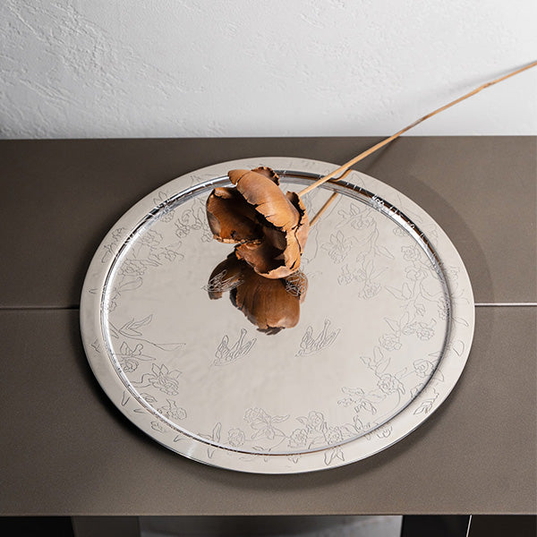 Forest Round Tray With Acrylic Insert -صينية دائريه مع قاعده اكريلك للحمايه